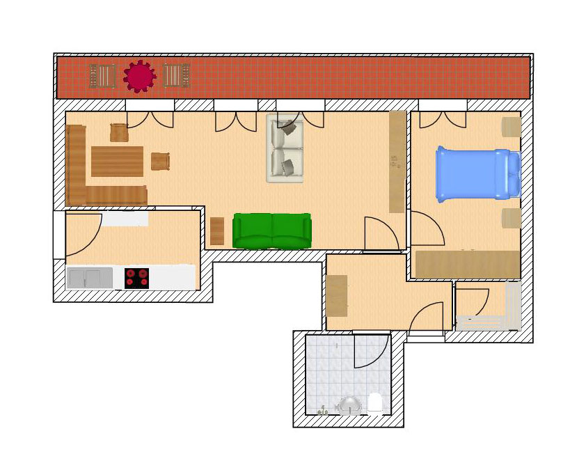 Grundriss der Ferienwohnung